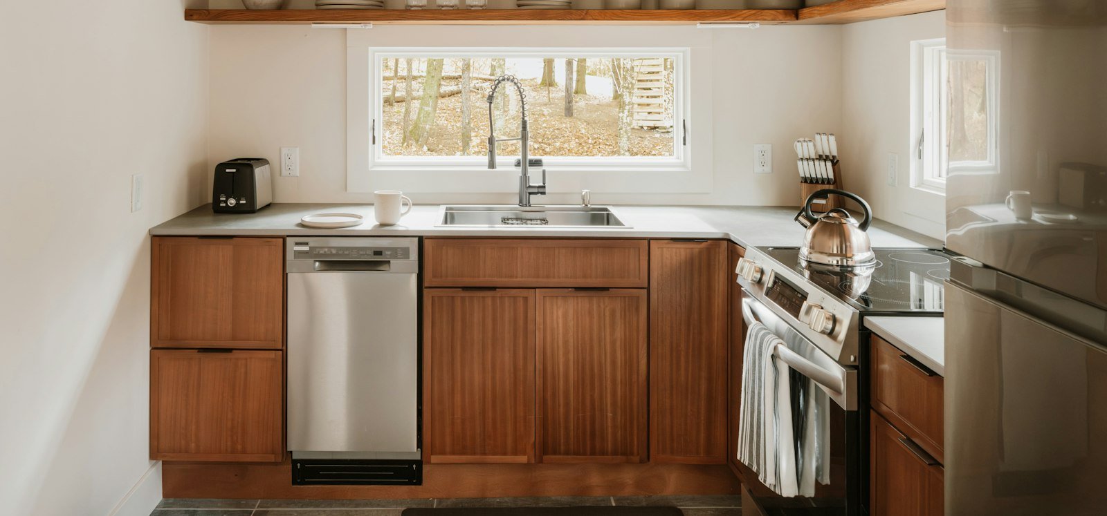 Kitchen cabinetry with drawers and hardware